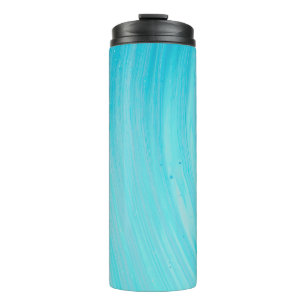 Blue and white abstract painting thermal tumbler