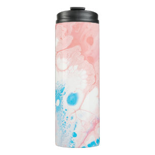 Blue and white abstract painting thermal tumbler