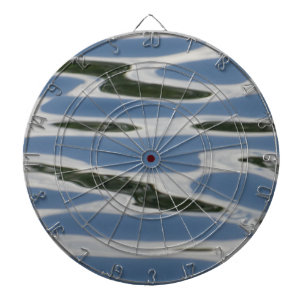 Blue And White Abstract Pattern Dartboard