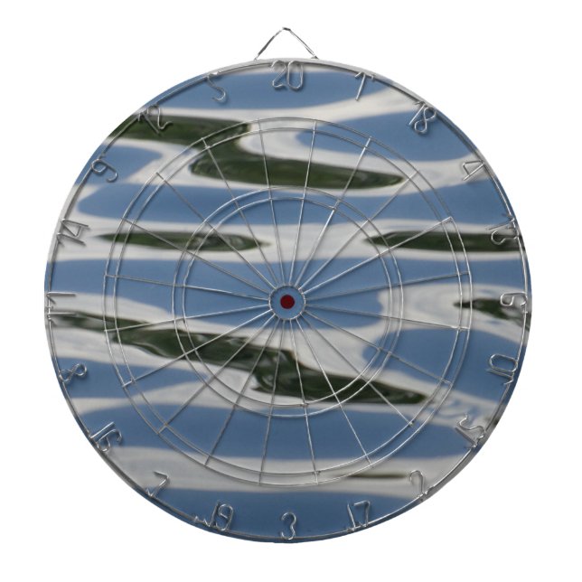 Blue And White Abstract Pattern Dartboard (Front)