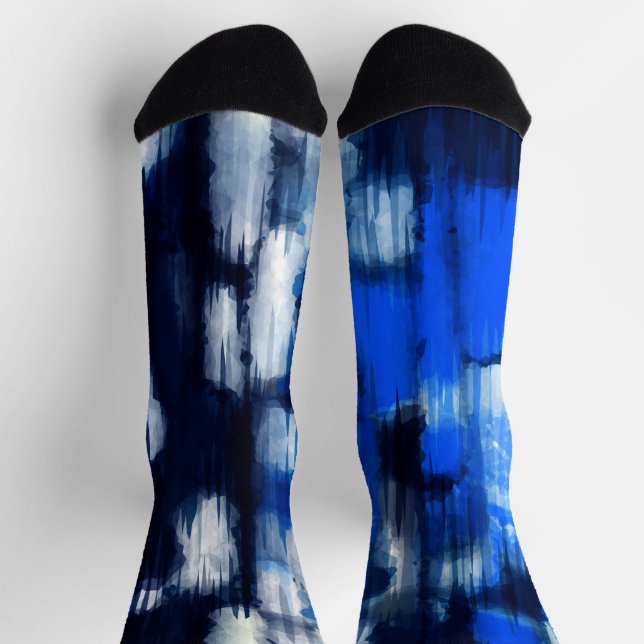 Blue and White abstract Socks (Top)