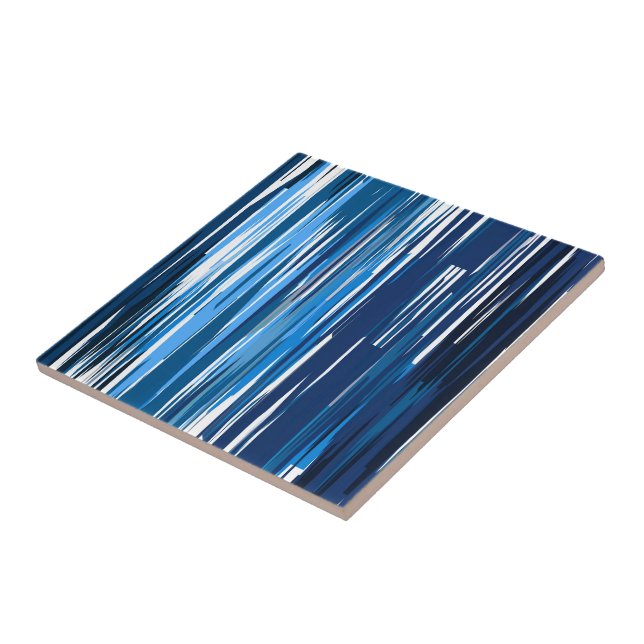 Blue and White abstract Tile (Side)