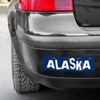 Blue and White Alaska Typography