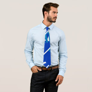 Blue and White Are We for Peace or War Tie