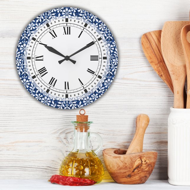 Blue and White Arts and Crafts Large Clock (Creator Uploaded)