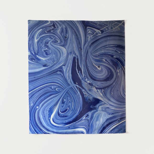 Blue and white artwork tapestry (Front)