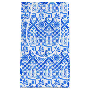 Blue and White Azulejo Spanish Azul Pattern Small Gift Bag
