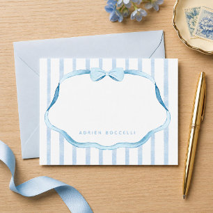 Blue and White Baby Boy Stationery Card