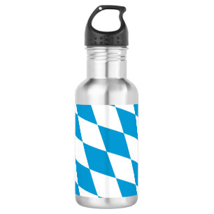 Blue and White Bavaria Diamond Flag Pattern 532 Ml Water Bottle