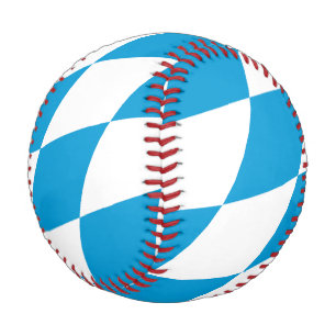 Blue and White Bavaria Diamond Flag Pattern Baseball