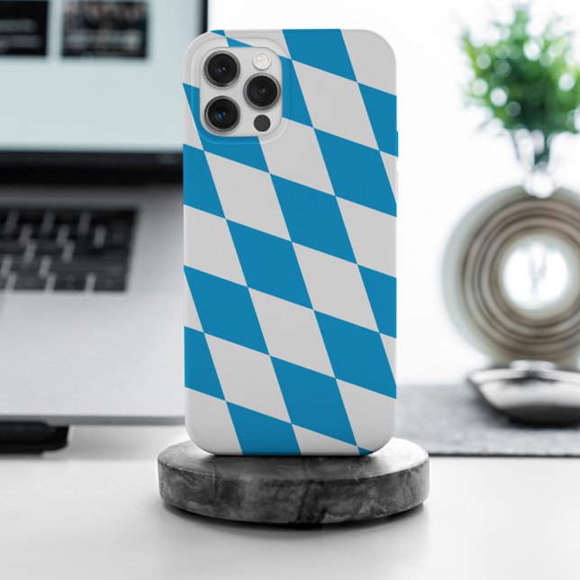 Blue and White Bavaria Diamond Flag Pattern Case-Mate iPhone Case (Creator Uploaded)