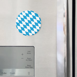 Blue and White Bavaria Diamond Flag Pattern Magnet