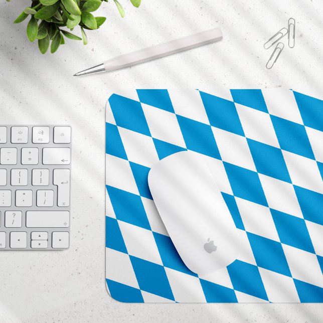 Blue and White Bavaria Diamond Flag Pattern Mouse Pad (Creator Uploaded)