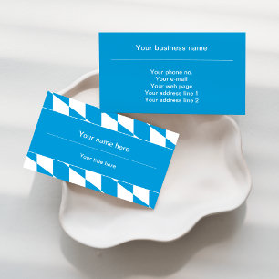 Blue and White Bavaria Flag Pattern Business Card