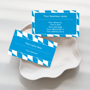 Blue and White Bavaria Flag Pattern Business Card