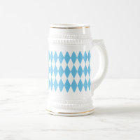 Blue and White Bavaria Rhombus Flag Pattern