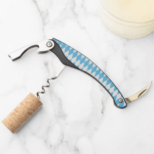 Blue and White Bavaria Rhombus Flag Pattern Corkscrew
