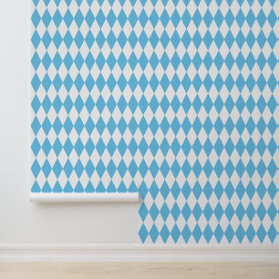 Blue and White Bavaria Rhombus Flag Pattern Wallpaper