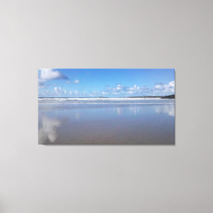 Blue and White Beach Canvas Print