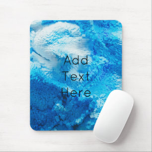 Blue and White Blended Abstract Art Mouse Pad