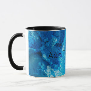 Blue and White Blended Abstract Art Mug