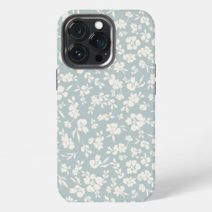Blue and White Boho Floral iPhone 13 Pro Case