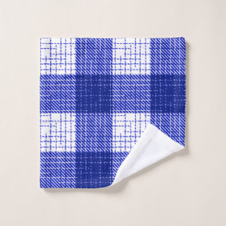 Blue and White Bold Checkered Plaid Design  Bath Towel Set