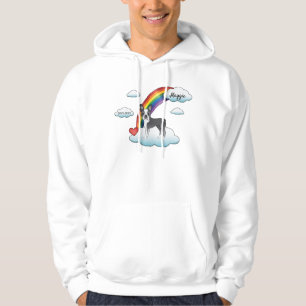 Blue And White Boston Terrier Rainbow Memorial Hoodie