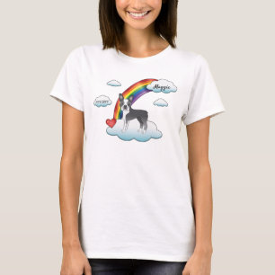Blue And White Boston Terrier Rainbow Memorial T-Shirt