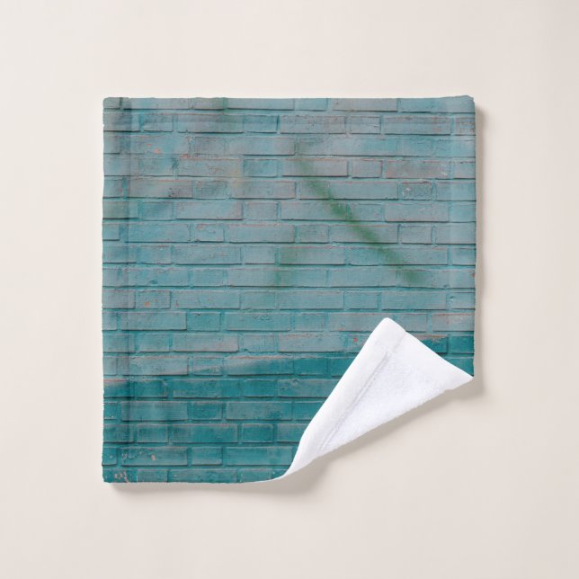Blue and white brick wall wash cloth (Wash Cloth)