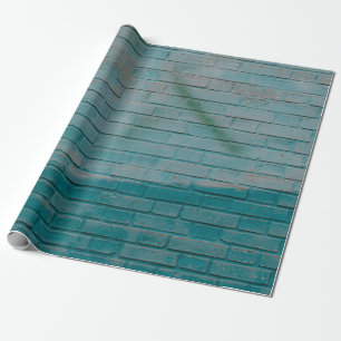 Blue and white brick wall wrapping paper