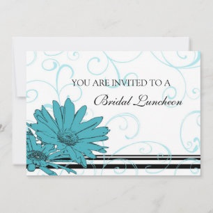 Blue and White Bridal Luncheon Invitation Cards