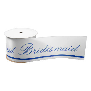 Blue and White Bridesmaid Ribbon Satin Ribbon