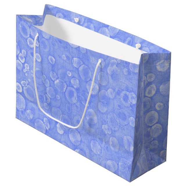Blue And White Bubbles Large Gift Bag (Front Angled)