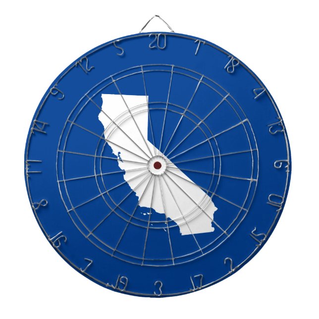 Blue and White California Dartboard (Front)