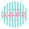 Blue and white Candy stripe love sticker