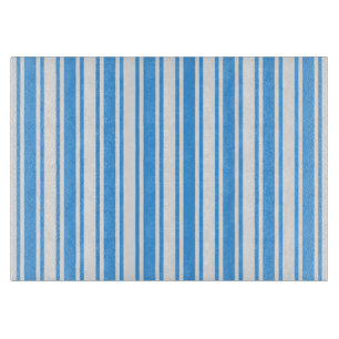 Blue and white candy stripes cutting board