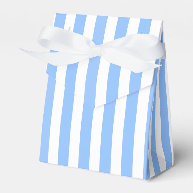 Blue and white candy stripes favour box (Front Side)