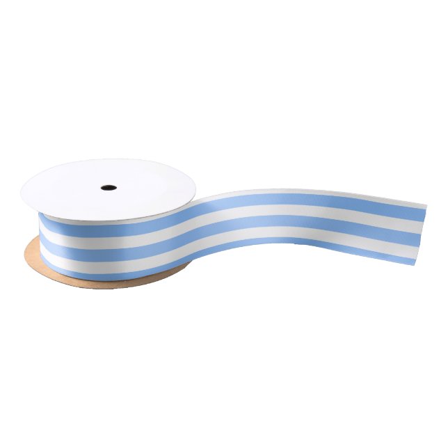 Blue and white candy stripes satin ribbon (Spool)