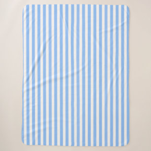 Blue and white candy stripes sherpa blanket