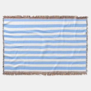 Blue and white candy stripes throw blanket