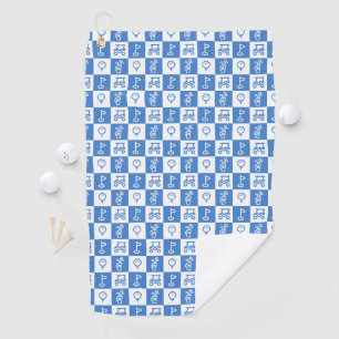 Blue and White Checkboard Golf Towel