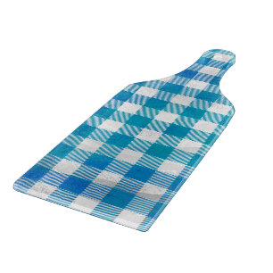 Blue and White Chequered Buffalo Plaid Cutting Board