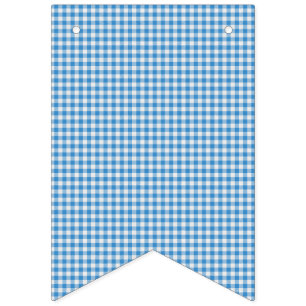 Blue and White Chequered Plaid. Bunting