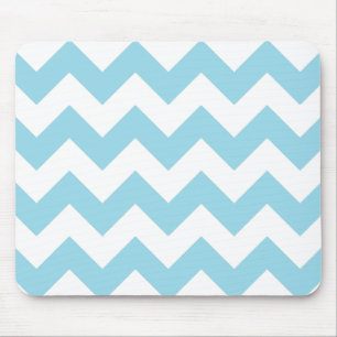 Blue and White Chevron Mouse Pad