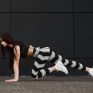 Blue And White Chevrons Leggings