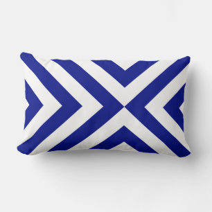 Blue and White Chevrons Lumbar Cushion