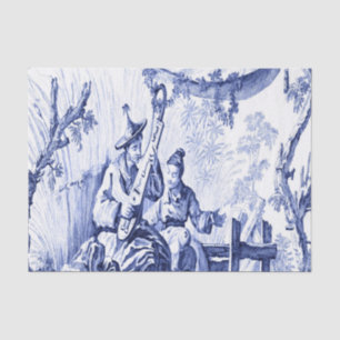 Blue and White Chinese Chinoiserie Decoupage Tissue Paper
