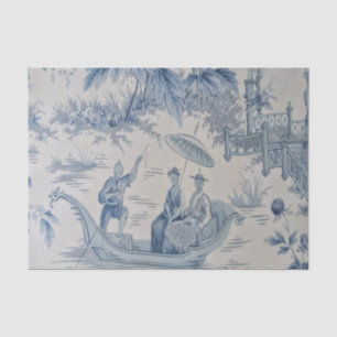 Blue and White Chinese Chinoiserie Decoupage Tissue Paper