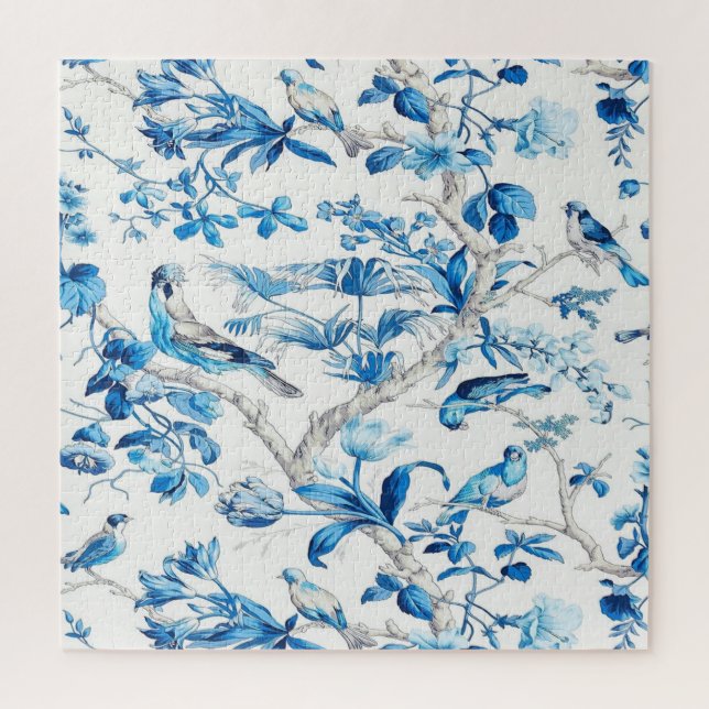 Blue and White Chinese Chinoiserie  Jigsaw Puzzle (Vertical)